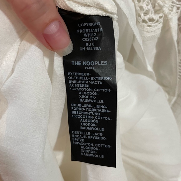 NWT The Kooples White Cotton Maxi Dress Size 0 (US Size XS/2). - Picture 12 of 15